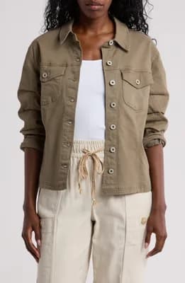 Cinch Sleeve Denim Jacket