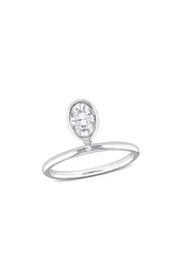 Lab-Created Moissanite Drop Ring