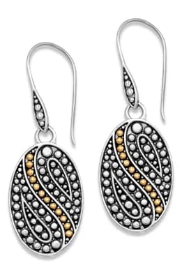 Oval Dot Drop Earrings