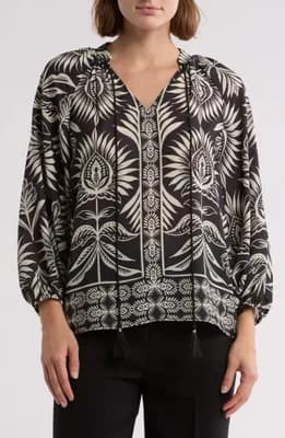 Balloon Sleeve Peasant Top