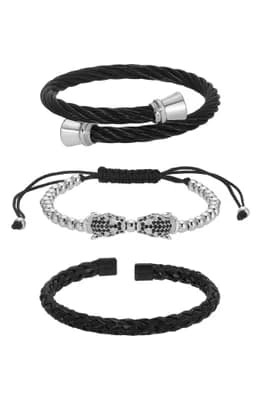 Men's Lev Crystal 3-Pack Assorted Bracelets