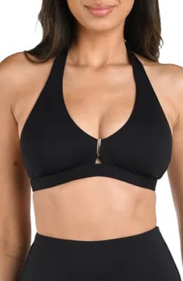 Luxe V-Neck Halter Bikini Top