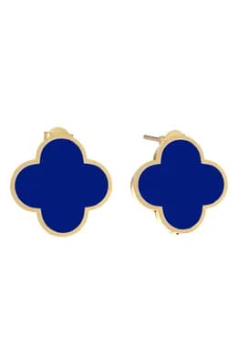 Enamel Clover Stud Earrings