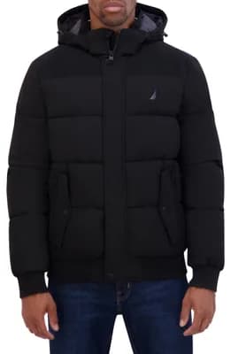 Water Resistant Mixed Media Bomber Jacket