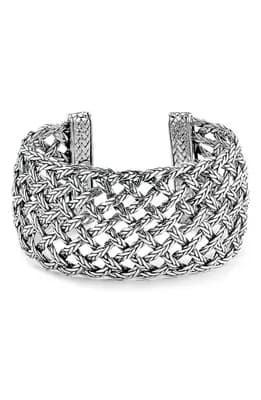 Sterling Silver Woven Cuff Bracelet