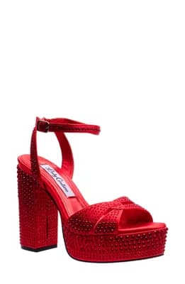 Rhinestone Platform Ankle Strap Sandal
