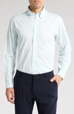 Regular Fit Stretch Cotton Button-Down Shirt