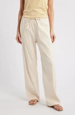 Logan Drawstring Linen Blend Pants