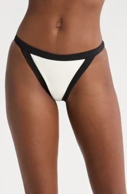 Border Contrast Trim Bikini Bottoms