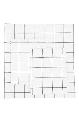 Percale Cotton Grid Duvet Set