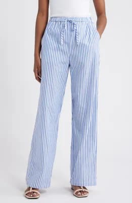 Emmie Stripe Cotton Drawstring Pants