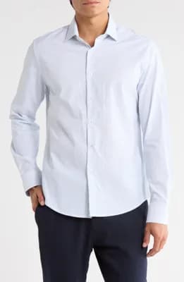 Geometric Print Button-Up Shirt