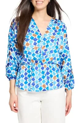 Sofia Mosaic Print Peplum Top