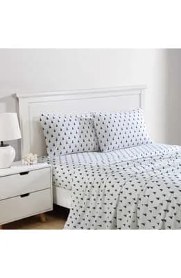 Windtale Boat Print 200 Thread Count Cotton Percale Sheet Set