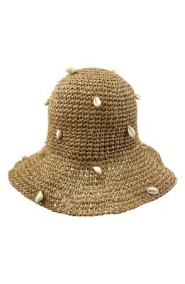 Shell Straw Bucket Hat