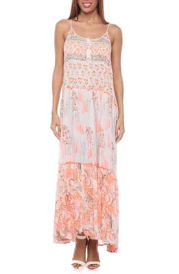 Button Half Placket Maxi Sundress