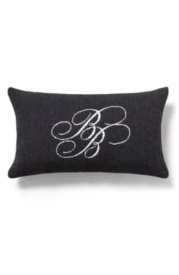 Monogram Logo Cotton Throw Pillow