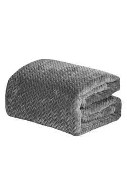 Chevron Textured Plush Throw