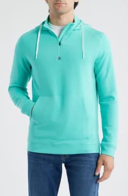 Jonathan Hooded Quarter Zip Performance Pullover