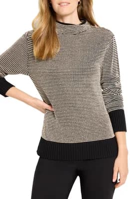 Mock Neck Pixel Knit Sweater