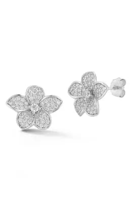 Pavé Flower Stud Earrings