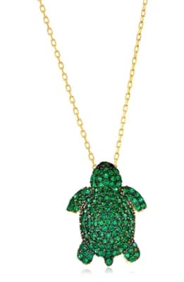 Pavé Turtle Pendant Necklace