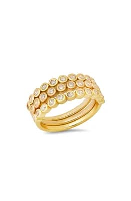 Simulated Diamond Bezel Stacking Ring