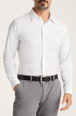 Tech Slim Fit Solid Button-Up Shirt