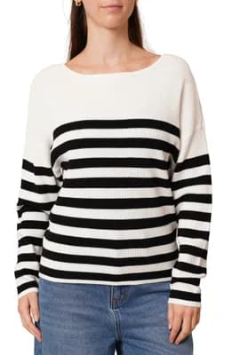 Stripe Waffle Sweater
