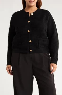 Ottoman Stitch Sweater Jacket