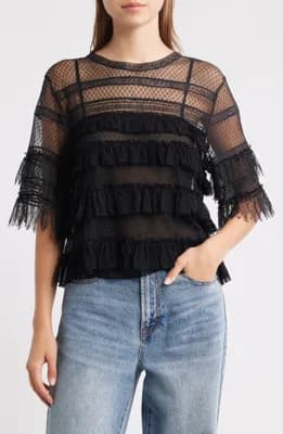 Winter Lace & Mesh Top