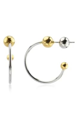 Two-Tone Beaded Hoop Earrings