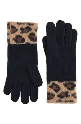 Cashmere Leopard Gloves