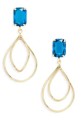 Blue Crystal Drop Earrings