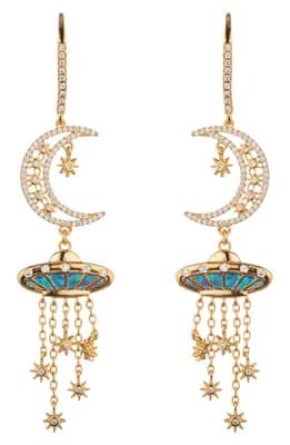 Celestial Moon Drop Earrings