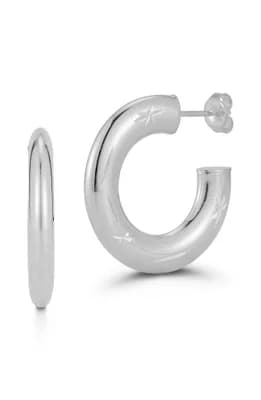 Star Flat Hoop Earrings