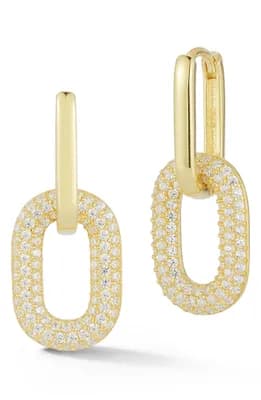 Pavé CZ Link Drop Earrings