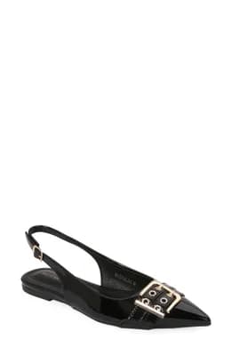 Buckle Slingback Pointed Toe Flat