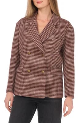 Plaid Double Breasted Blazer