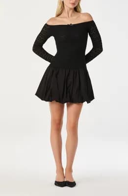 Off the Shoulder Bubble Minidress