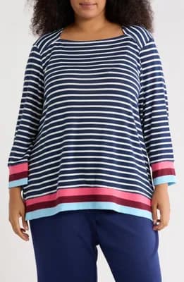 Stripe Hacci Pullover
