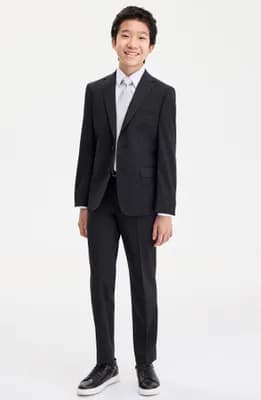 Kids' Solid Wool Blend Four-Piece Suit