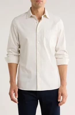 Solid Oxford Button-Up Shirt
