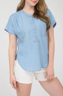 Button Up Stripe Top