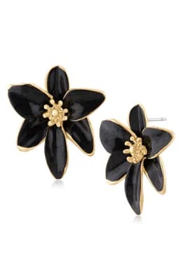 Iris Floral Enamel Statement Earrings