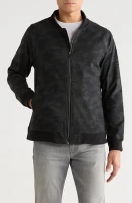 Camo Print Baseball Bomber Jacket