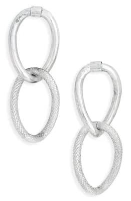 Textured Link Drop Earrings