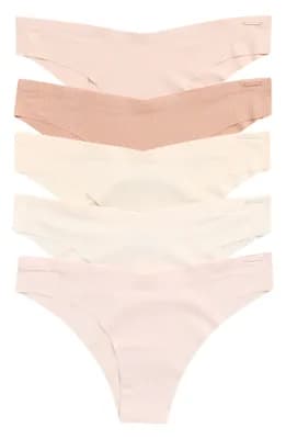 5-Pack V-Waist Microfiber Tangas