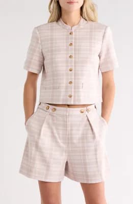 Grace Plaid Short Sleeve Jacket