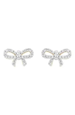 Diamond Bow Stud Earrings
